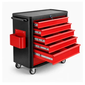 WÓZEK WWTR6 – Stolik warsztatowy na kółkach wózek warsztatowy czerwony
